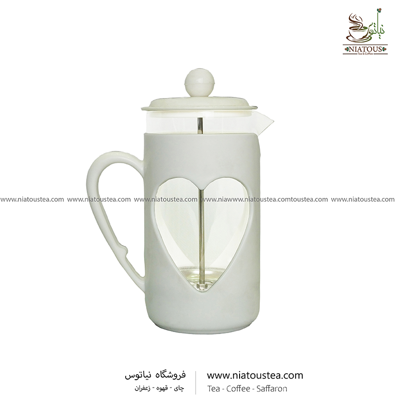 Niatous 78 فرنچ پرس طرح قلبی سفید - Image 1